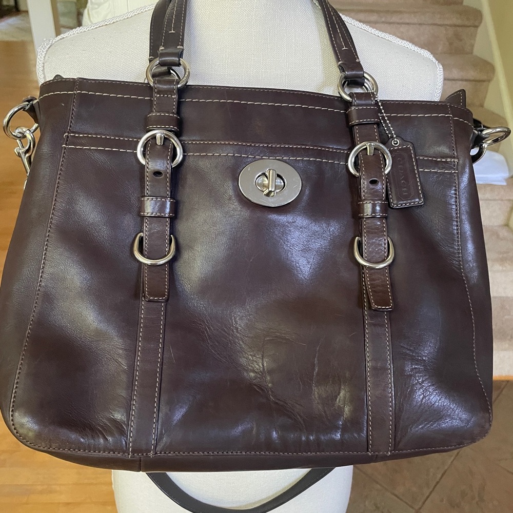 Coach Dark Brown Leather Crossbody Bag